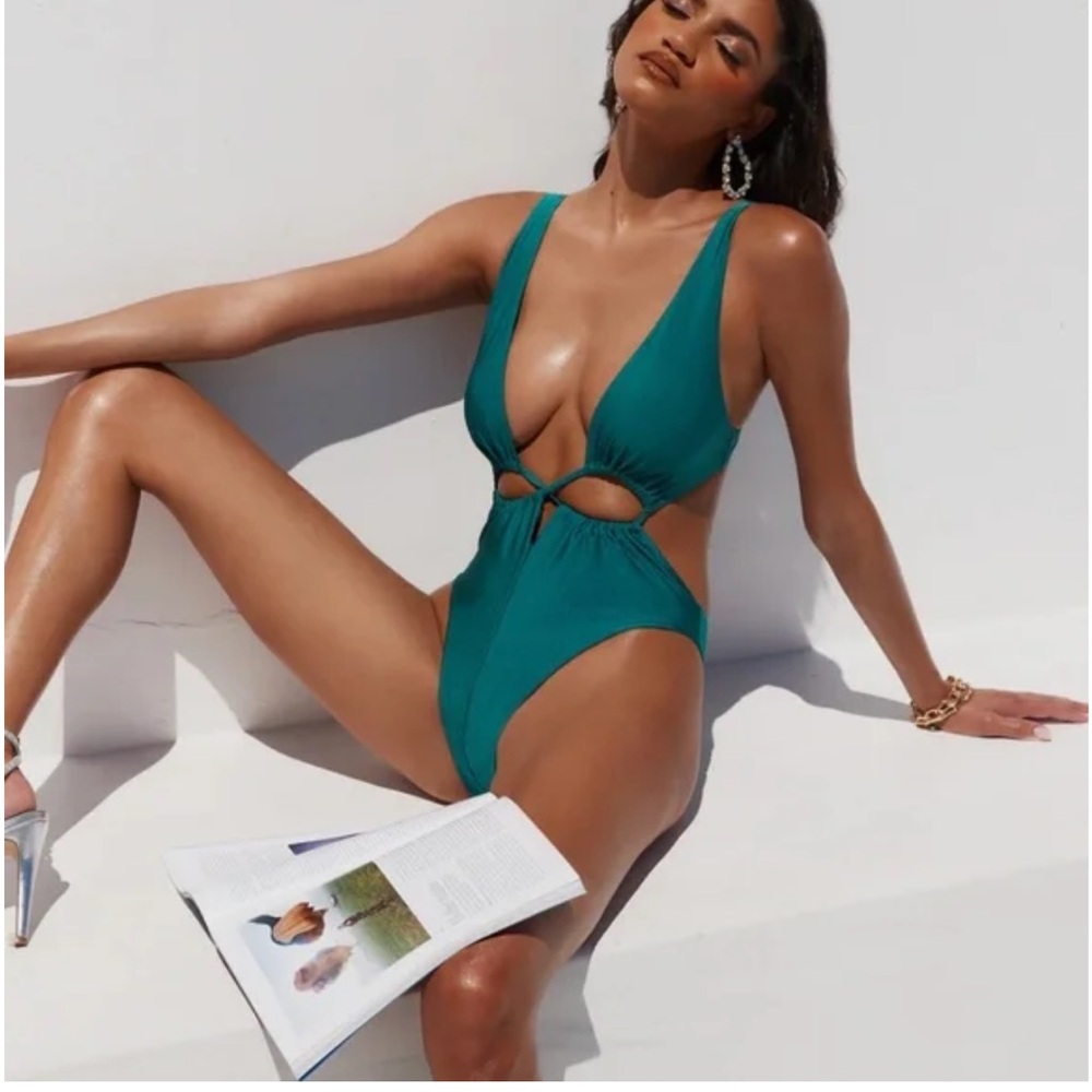 HELLO MOLLY SOLEIL SWIMSUIT DARK GREEN size small